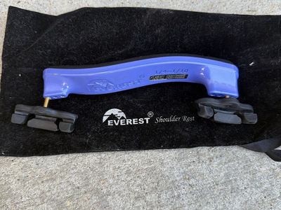 Everest Violin Shoulder Rest 1/4 - 1/10 Purple with Pouch