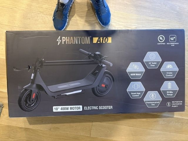 Phantom A10 Electric Scooter 400W Motor 10" Solid Tires New in Box