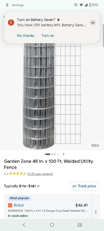 used metal mesh fence, 4 ft. by 100ish ft