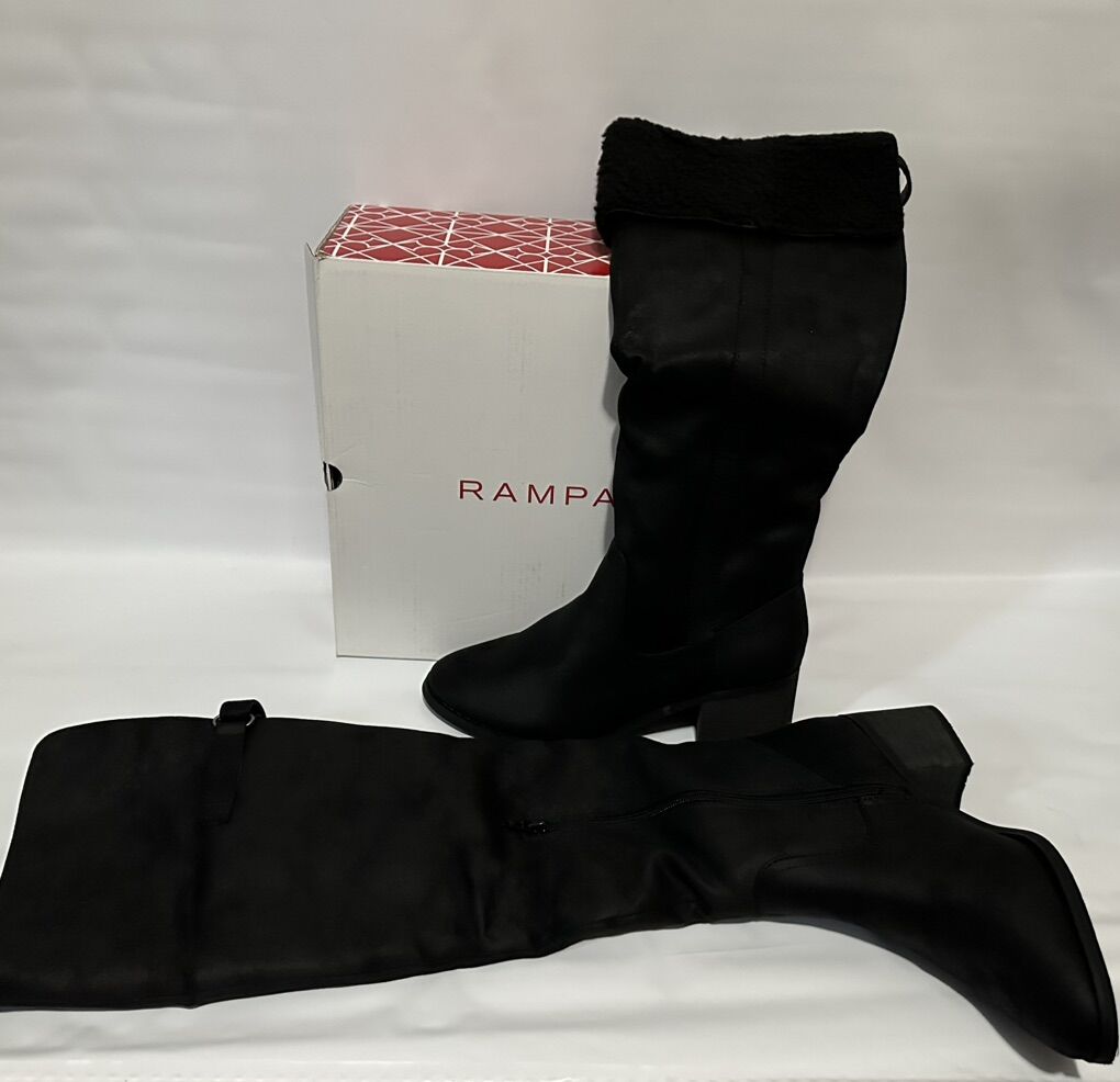 New Rampage Knee High Boots Black Sz 8