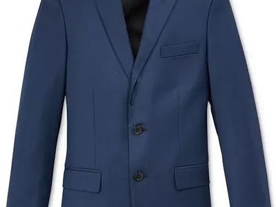 Unbranded Men's Blue Slim Fit Two-Button Suit Jacket Blazer - Size (Unknown)