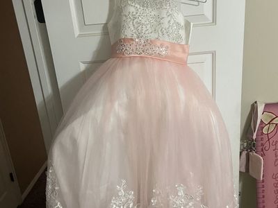 Halloween Glenda Goodwitch/Girls Formal Dress Size 9/10 White and Pink Pageant Party Gown