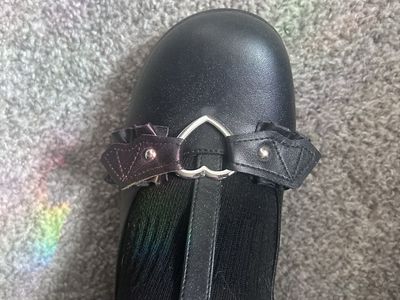 Black Platform T-Strap Mary Janes with Heart Ring and Bat wings