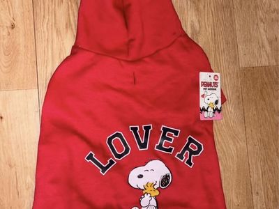 Peanuts Snoopy Lover Red Pet Hoodie, Size XL