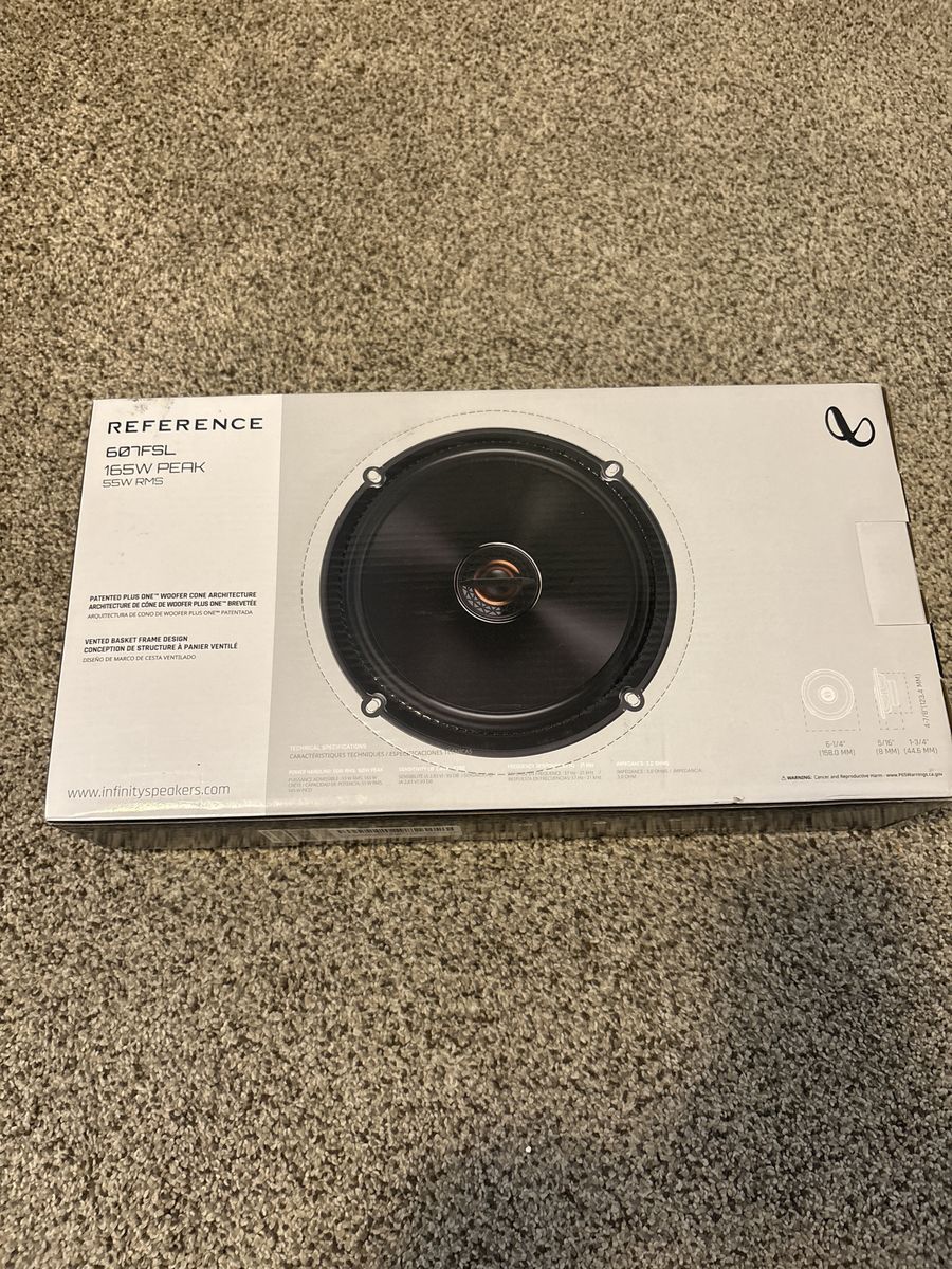 Infinity Reference 607FSL 6.5" 165W Peak 55W RMS Car Audio Speakers - New