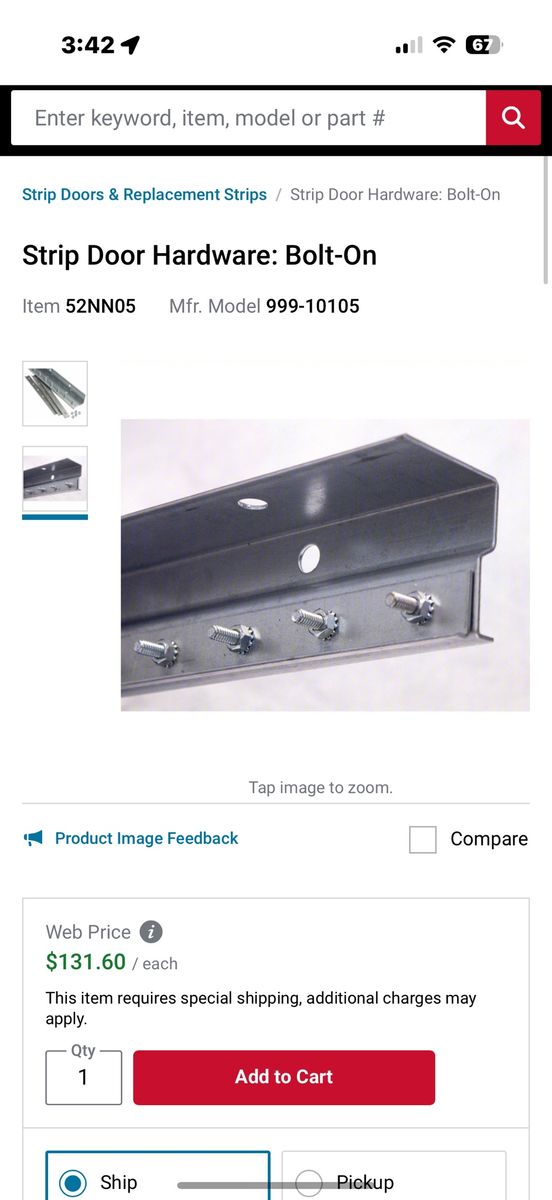 Strip Door Hardware – Bolt-OnItem #: 52NN05