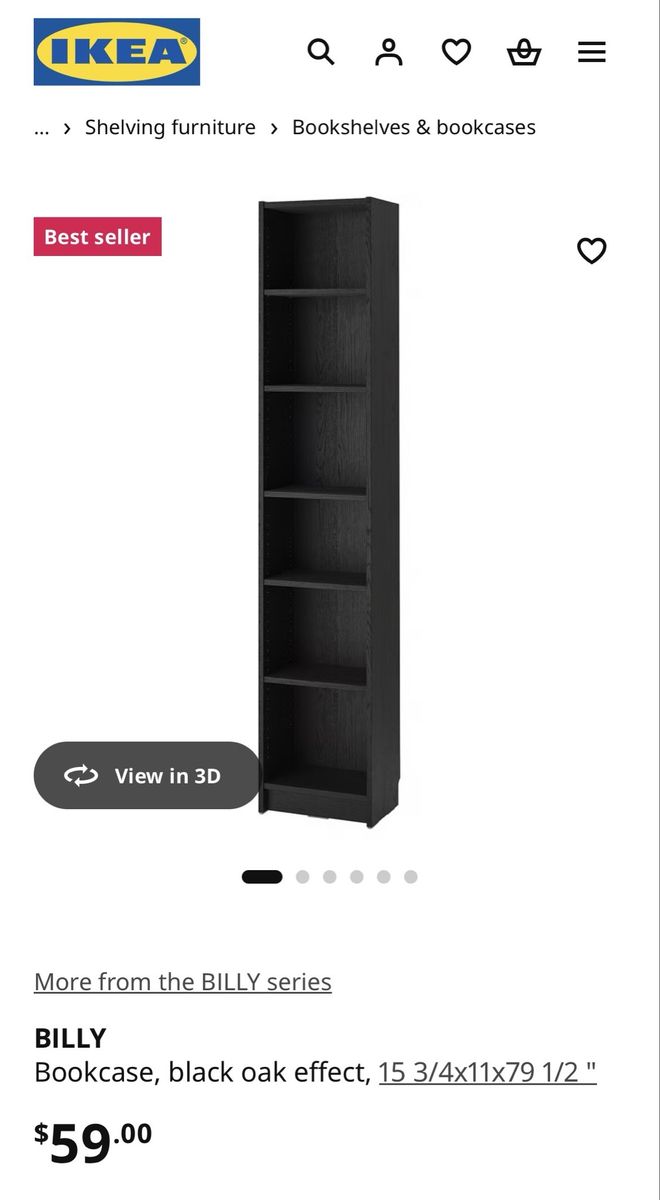 Tall Black Bookshelf