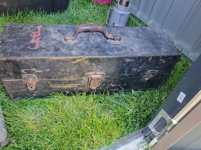 Vintage Falls City Metal Tackle Box with Tackle