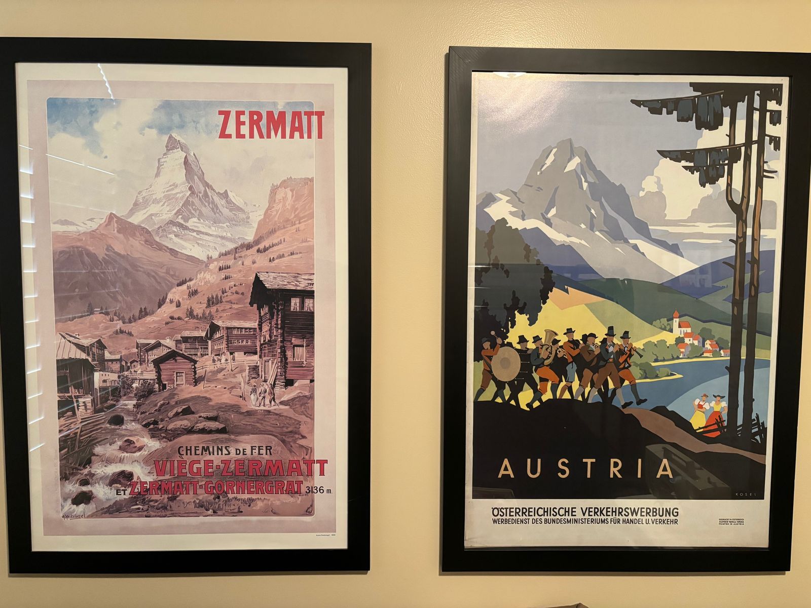 FRAMED GRAPHIC ART POSTERS OF EUROPE