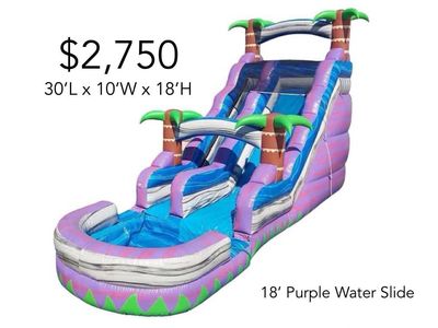 NEW 18’ Purple Waterslide Commercial Inflatable Waterslide