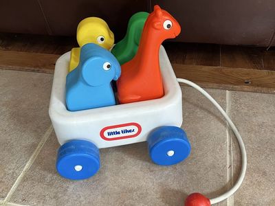 Old vintage Little tikes pull toy with push toys