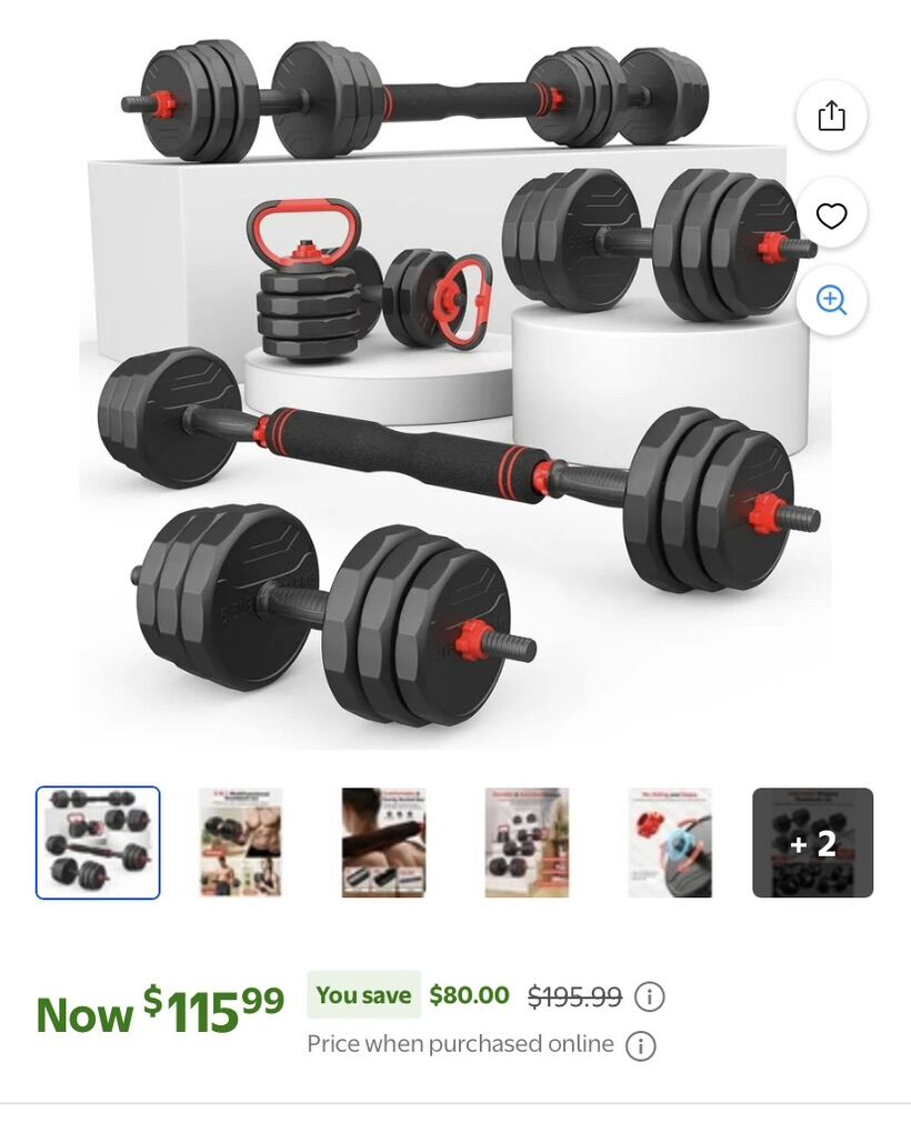90LB 3 In 1 ADJUSTABLE DUMBBELL SET