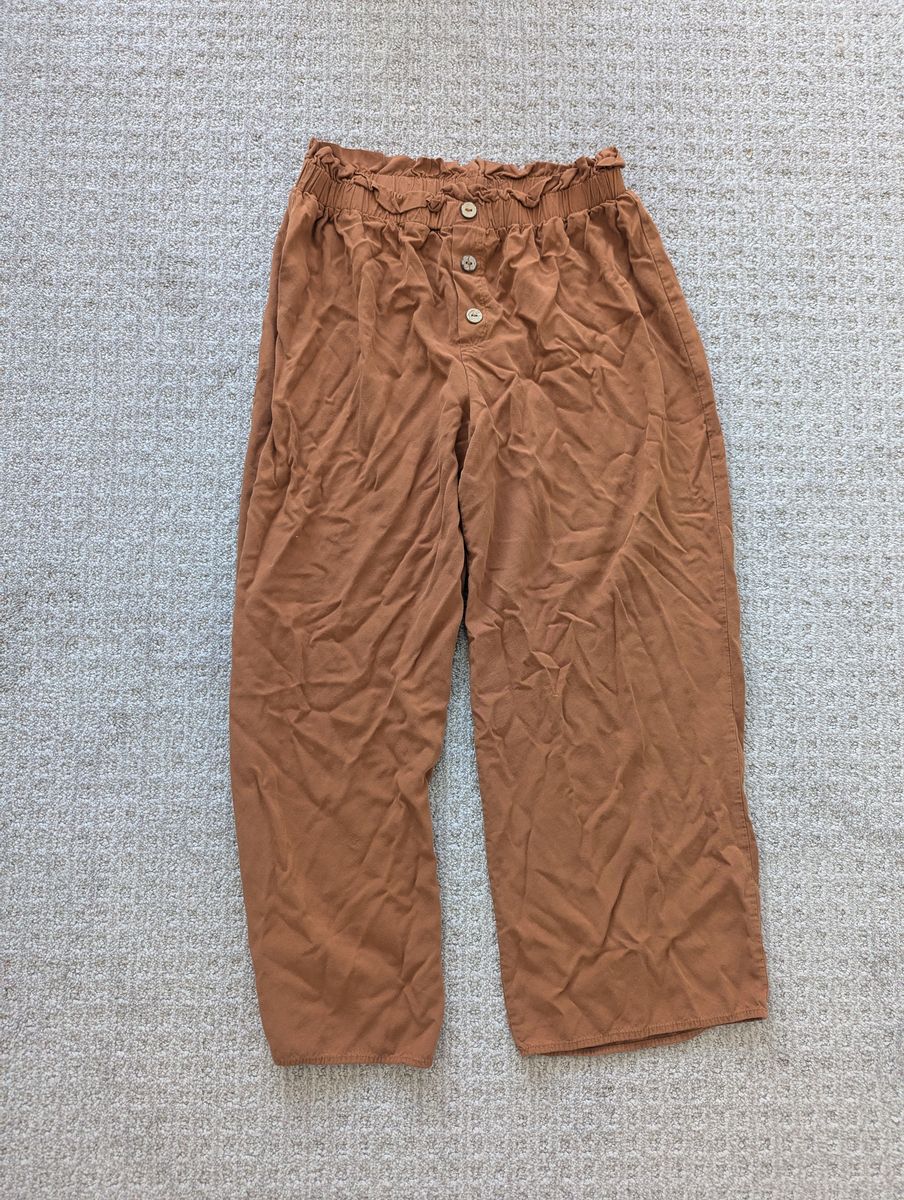 Art Class girls linen-style camel brown pants, size L (10/12)