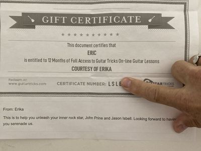Guitar Tricks 12-Month Full Access Online Guitar Lessons Gift Certificate