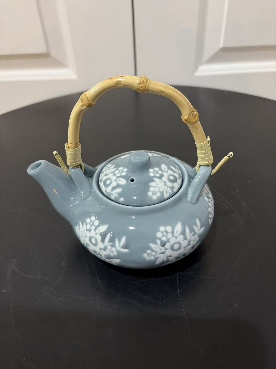 Blue Teapot For One W/ Tea Strainer
