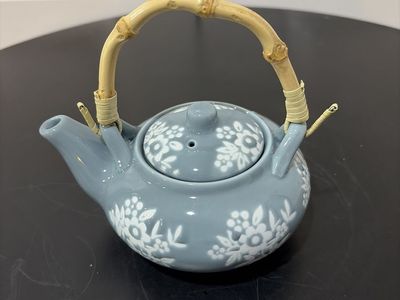 Blue Teapot For One W/ Tea Strainer