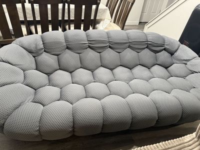 Unique Grey Bubble Sofa/Loveseat - Modern Style, Excellent Condition