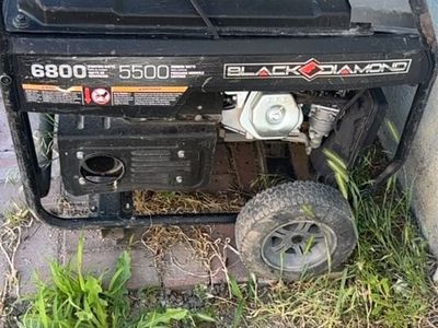 Black Diamond 6800/5500W Portable Gas Generator - Used Power Generator