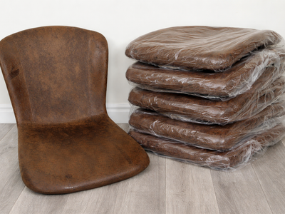 Set of 6 Replacement Dining Chair Seats – Faux Leather – New