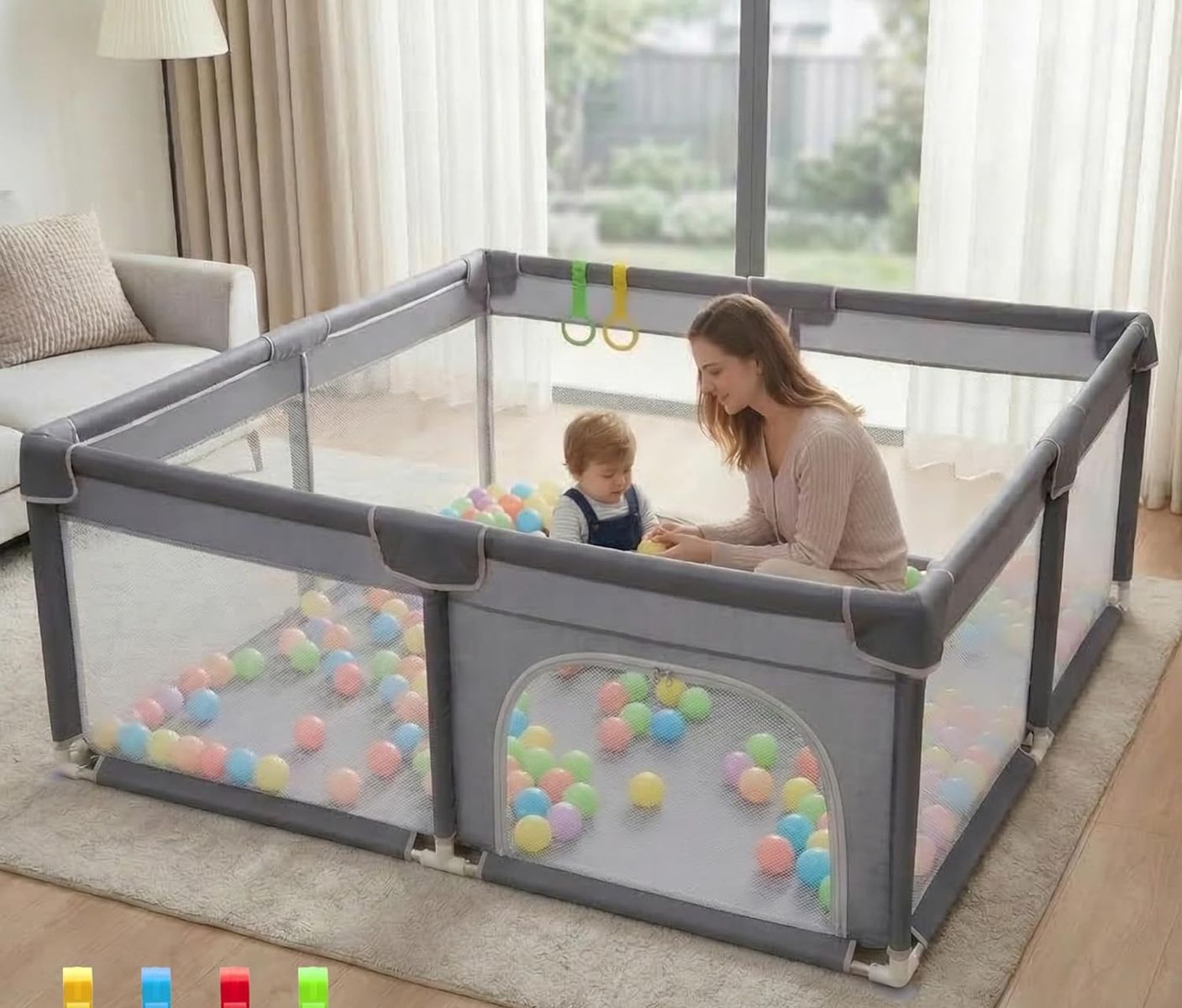 Baby Playpen 51"x51" Mesh Play Yard (Complete, Open Box)