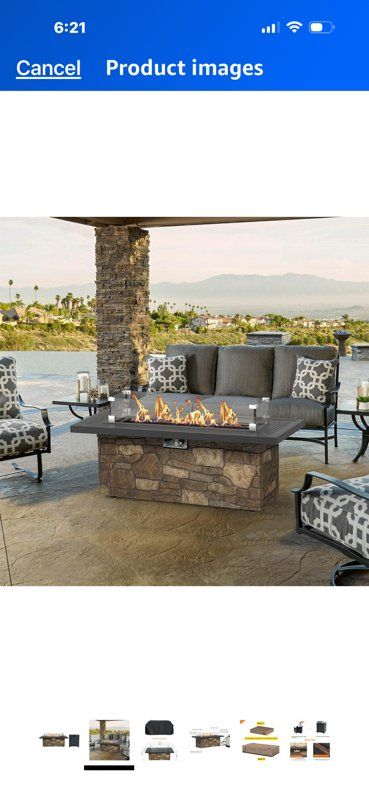 Colchester Outdoor Fire Pit Table - 65,000 BTU, Propane, Stone Texture, Cover Inc.
