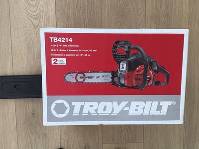 Troy-Bilt 14 in. 42cc 2-Cycle Lightweight Gas Chainsaw with Automatic Chain Oiler, TB4214