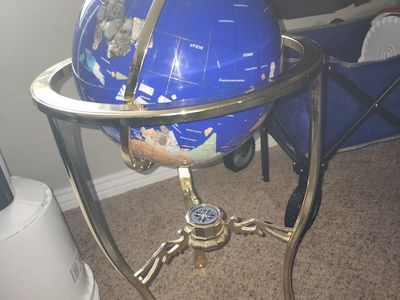 floor-standing gemstone World globe 36in
