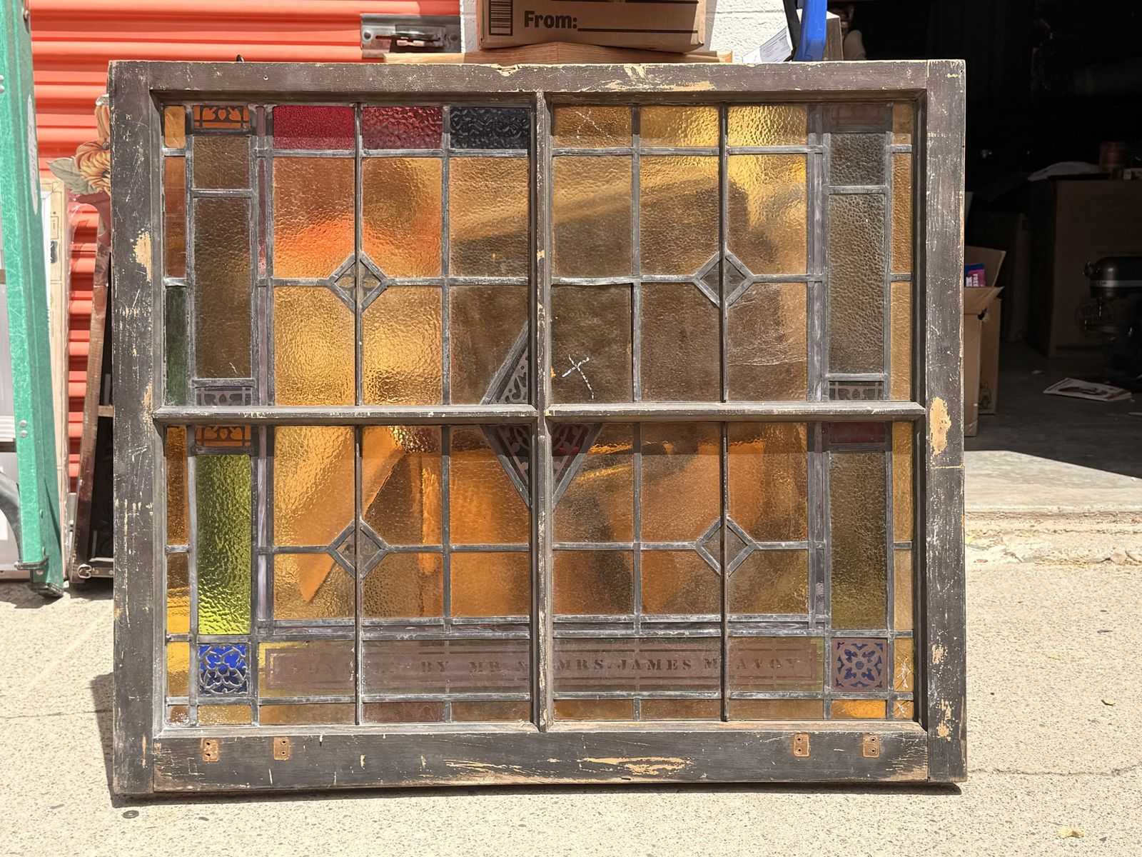Vintage Multi-Colored Stained Glass Windows READ DESCRIPTION