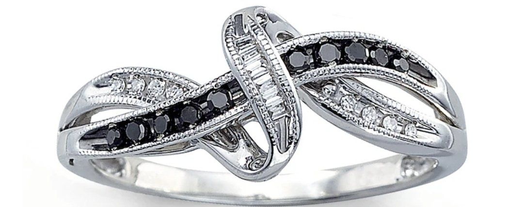 Black/White diamond ring