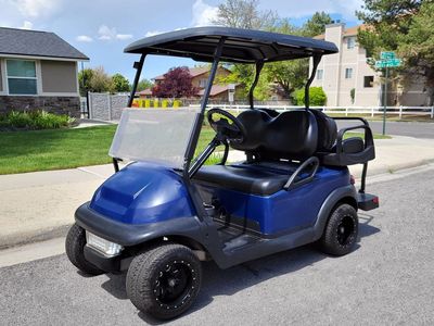 Updated 2018 Four-passeger Lithium Blue Club Car Precedent Golf Cart