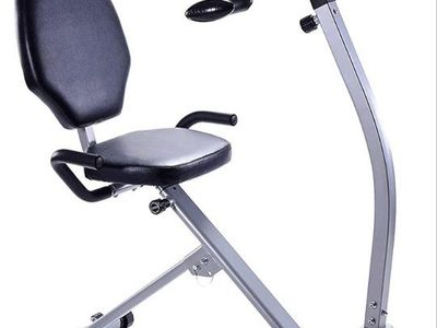 Compact Recumbent Exercise Bike for Home Use, Adjustable Resistance