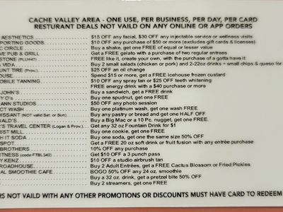 Ridgeline Football Team Discount Card - Cache Valley Deals, Expires 7/31/2027