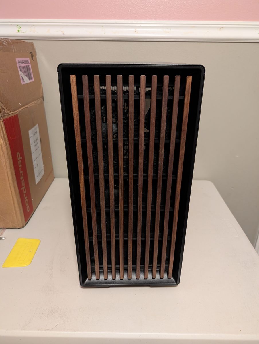 Fractal Design North XL Black Walnut Full Tower E-ATX PC Case - Real Wood Front - Mesh - 3 Fans - Open Box