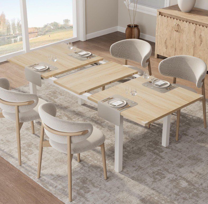 GAOMON Rectangular Extendable Dining Table 47-63"
