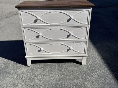 Rustic brown and white nightstand