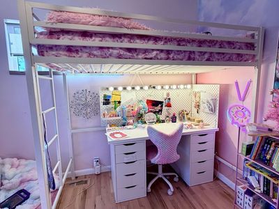 White Metal Loft Twin Frame & Bed