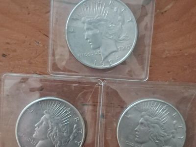 3 Silver Peace Dollars