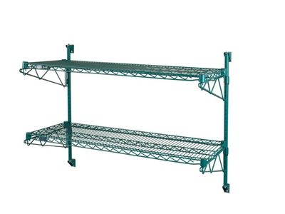 NEW Metro NSF Green 2-Shelf 18 x 48 x 27 Wall Mount Steel and Antimicrobial Epoxy Shelving Kit
