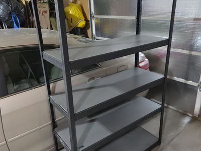 Durable 5-Tier Garage/Utility Storage Shelving Unit - Heavy Duty, Adjustable Black/Gray
