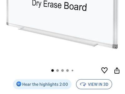 Magnetic Whiteboard 72" X 40"