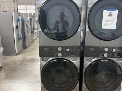 NEW WHIRLPOOL STACKABLE LAUNDRY TOWER IN SILVER