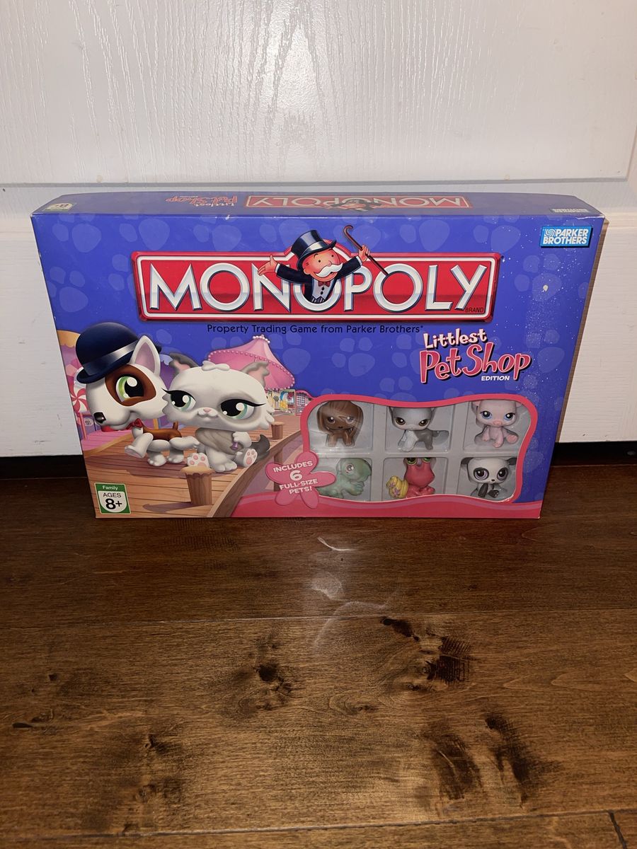Monopoly Littlest Pet Shop Edition,  Original 6 LPS Pets, 2007