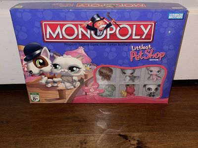 Monopoly Littlest Pet Shop Edition, Original 6 LPS Pets, 2007