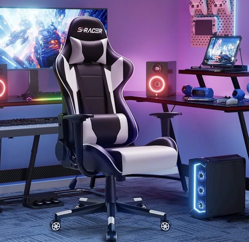 New black and white gaming office chair