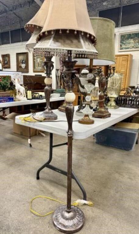 Qty (3) Decorative Lamps (2-Table, 1-Floor)