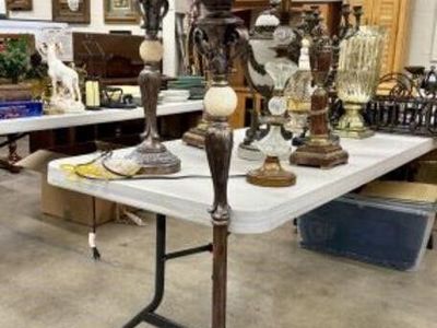 Qty (3) Decorative Lamps (2-Table, 1-Floor)