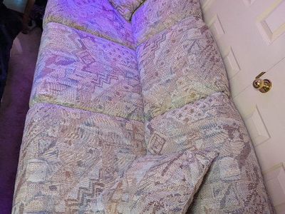 Genuine La-Z-Boy Upholstered Fabric Couch/Sofa - Neutral Pattern, Comfortable Seating