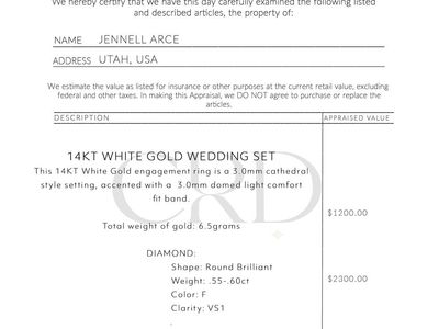 14KT white gold wedding ring set.
