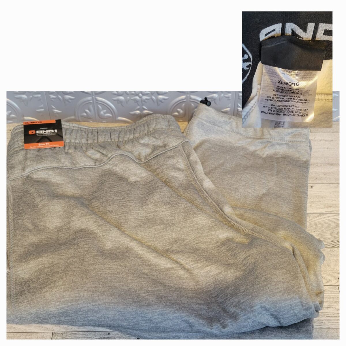 Mens AND1 slim fit basketball pant