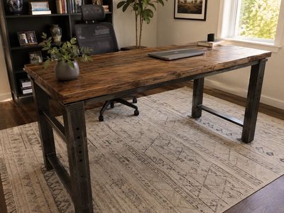 Industrial Butcher Block Desk / Work Table – 72” x 30” – Adjustable Height (WILL DELIVER)